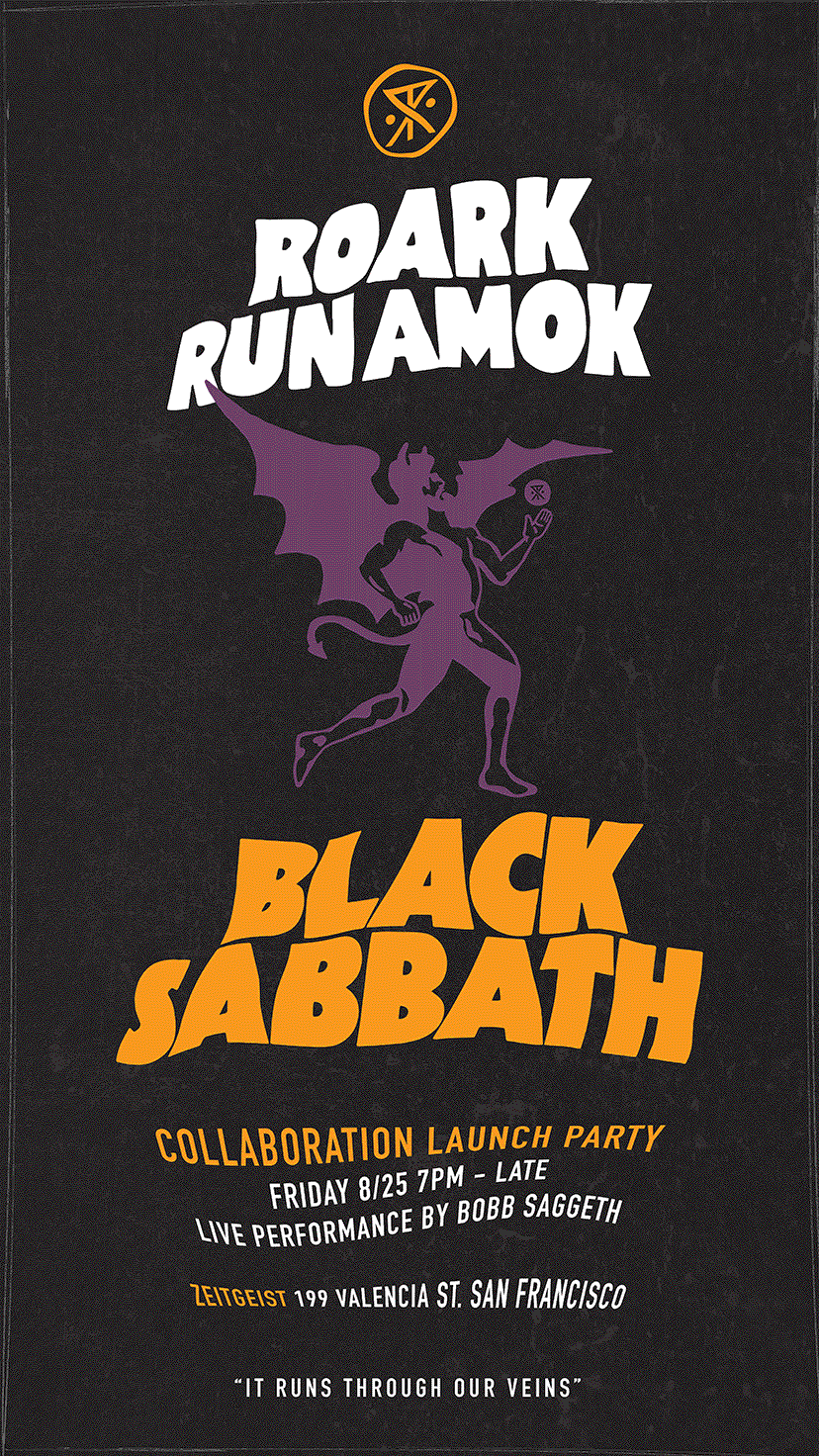 Introducing Black Sabbath x RUN AMOK Roark
